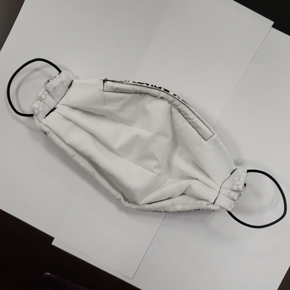 Cute Face Mask Black & White Pebble Polka Dots - Picture 5 of 7